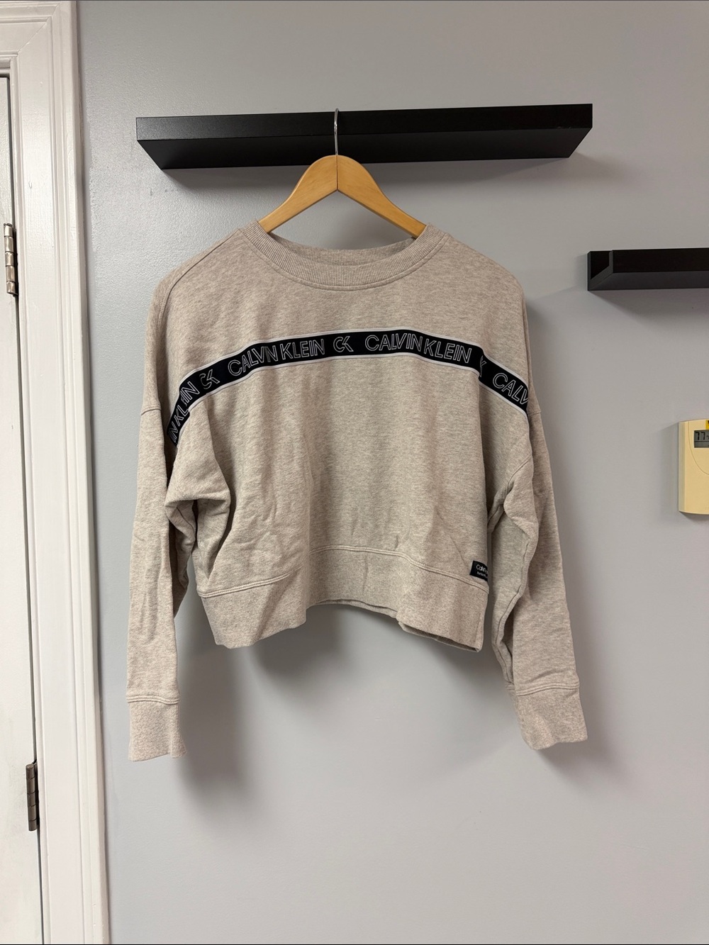 Calvin Klein Oversized Cropped Crew Neck Sweatshirt
